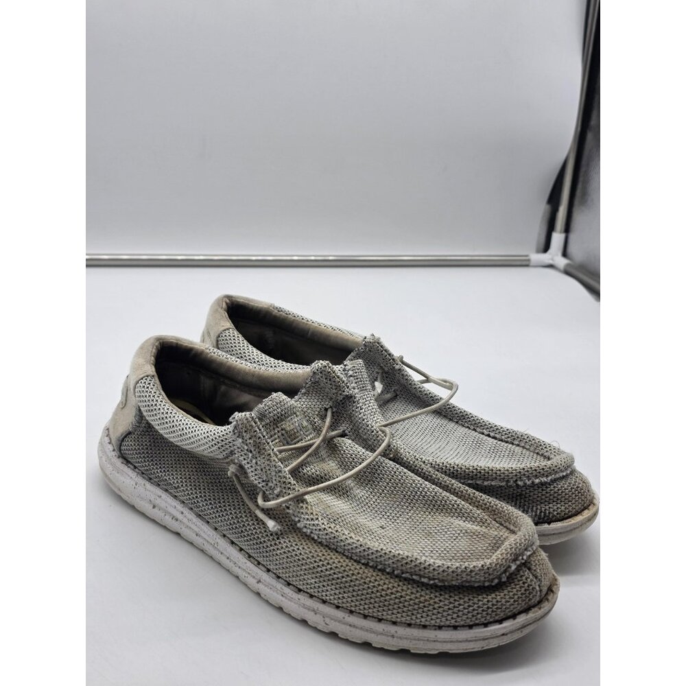 Hey Dude Wally Sox Shoes Mens Size 9 Gray Slip On Casual Comfort Damaged Loafers